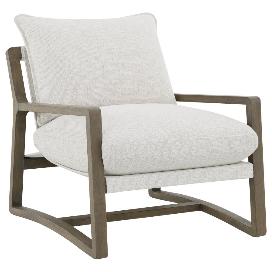 (image for) Geneva Boucle Upholstered Wood Arm Accent Chair Sand