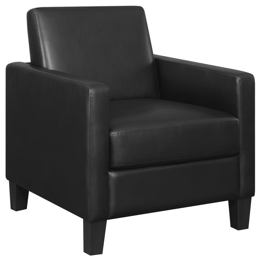 Julio Upholstered Track Arm Accent Chair Black (image for) Julio Upholstered Track Arm Accent Chair Black