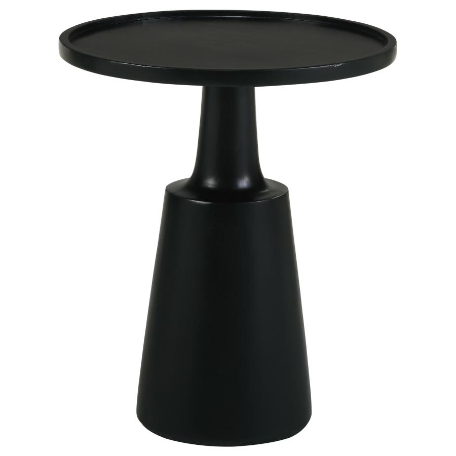 Ixia Round Solid Mango Wood Accent Side Table Black Stain (image for) Ixia Round Solid Mango Wood Accent Side Table Black Stain
