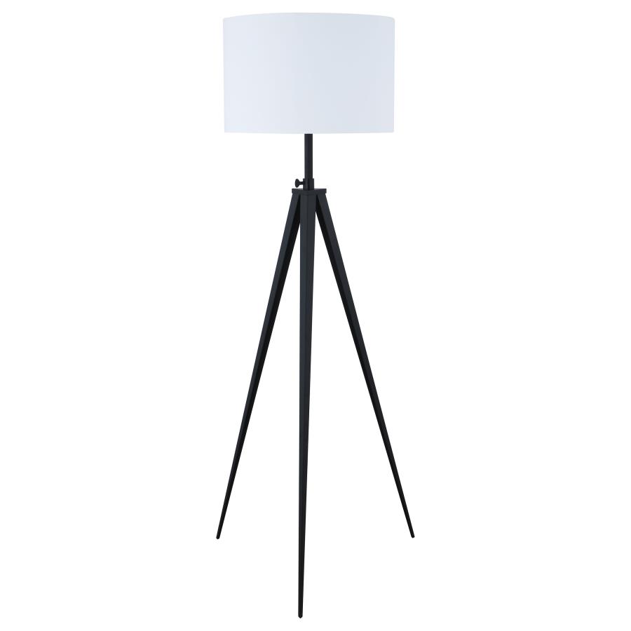 Harrington 60-inch Drum Shade Metal Tripod Floor Lamp Black (image for) Harrington 60-inch Drum Shade Metal Tripod Floor Lamp Black