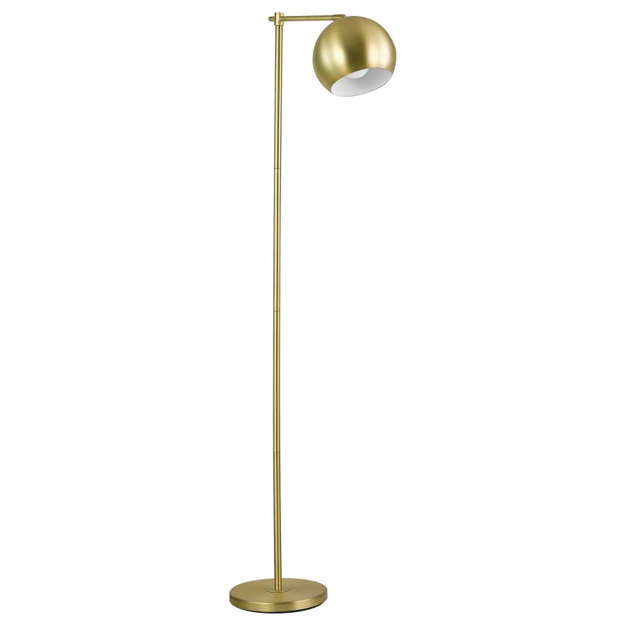 Linnea 60-inch Dome Shade Task Floor Lamp Brushed Gold (image for) Linnea 60-inch Dome Shade Task Floor Lamp Brushed Gold