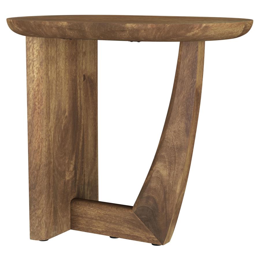 Fletcher Round Solid Mango Wood Accent Side Table Brown (image for) Fletcher Round Solid Mango Wood Accent Side Table Brown