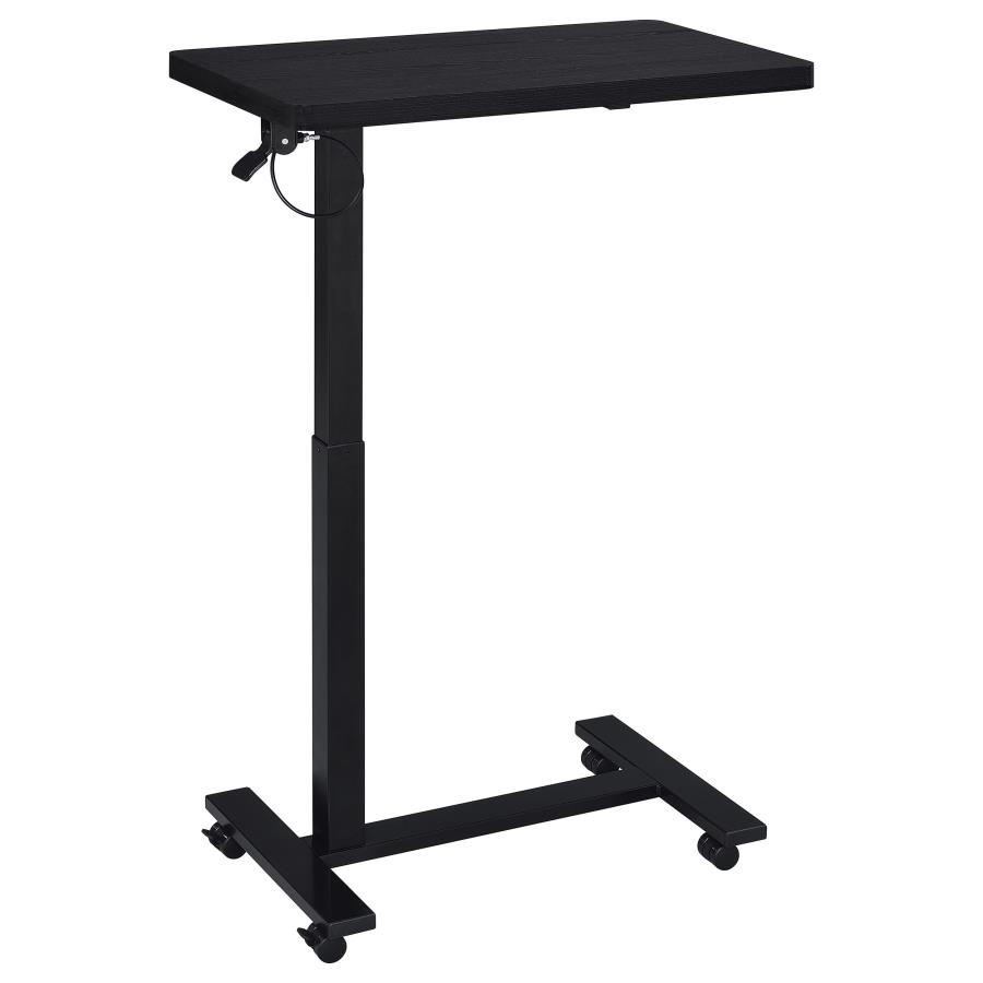 Westpark Pneumatic Adjustable C-Shape Side Table with Casters Black