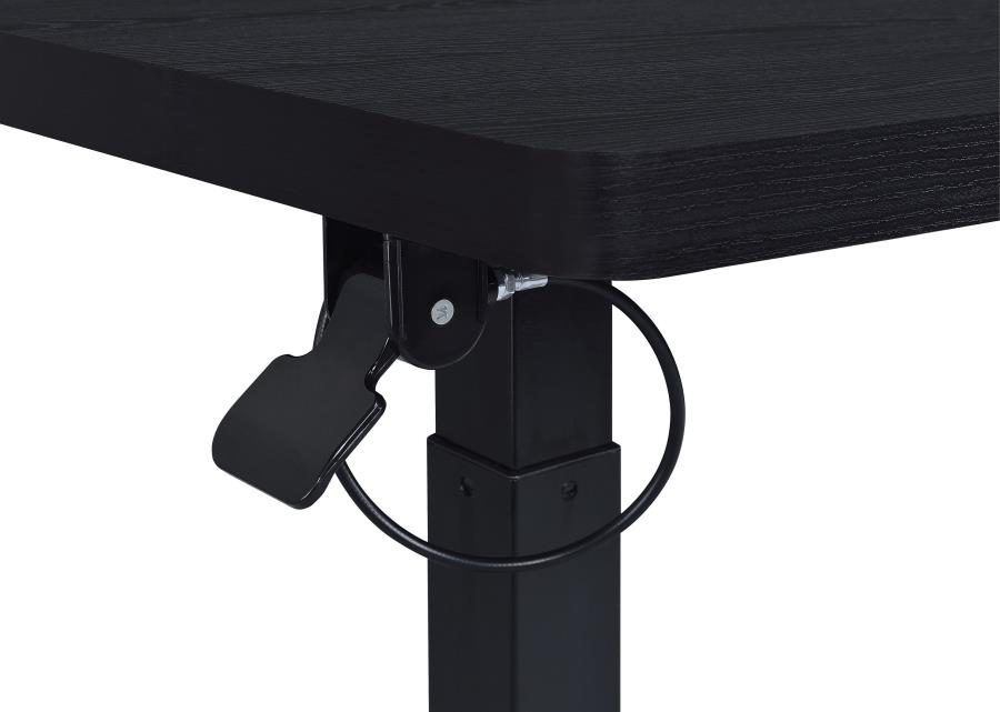 Westpark Pneumatic Adjustable C-Shape Side Table with Casters Black