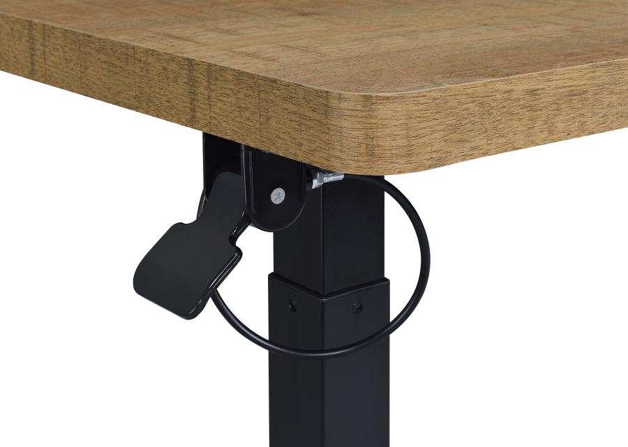 Westpark Pneumatic Adjustable C-Shape Side Table with Casters Mango