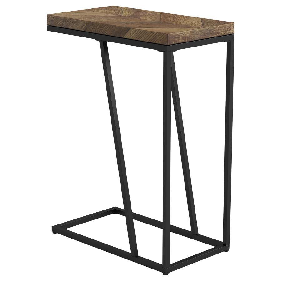 Sergio Engineered Wood C-Shaped Side Table Rustic Tobacco (image for) Sergio Engineered Wood C-Shaped Side Table Rustic Tobacco
