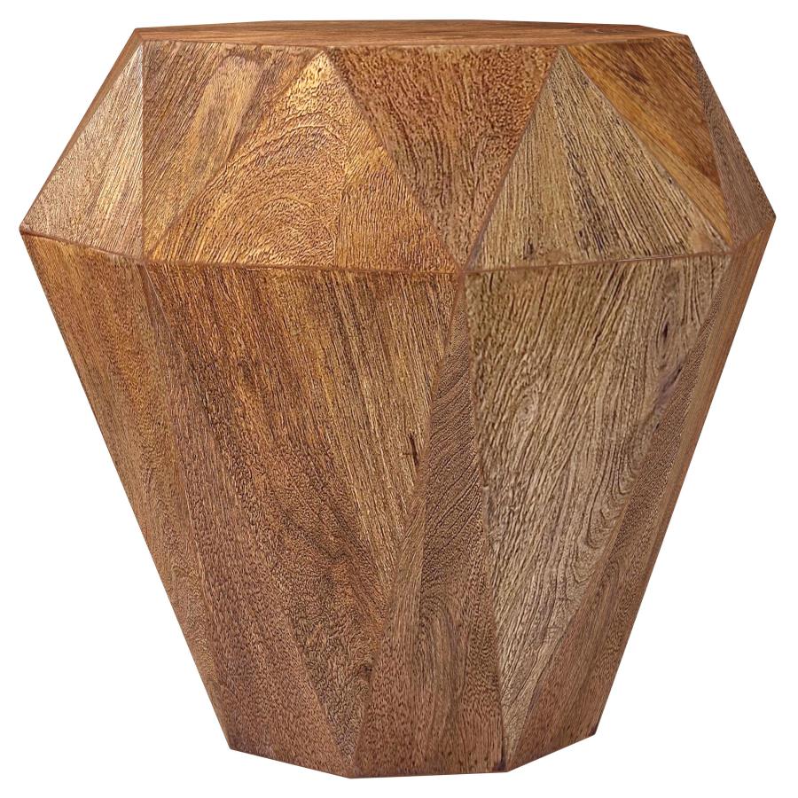 Jacinto Octagonal Solid Mango Wood Side Table Natural Brown (image for) Jacinto Octagonal Solid Mango Wood Side Table Natural Brown