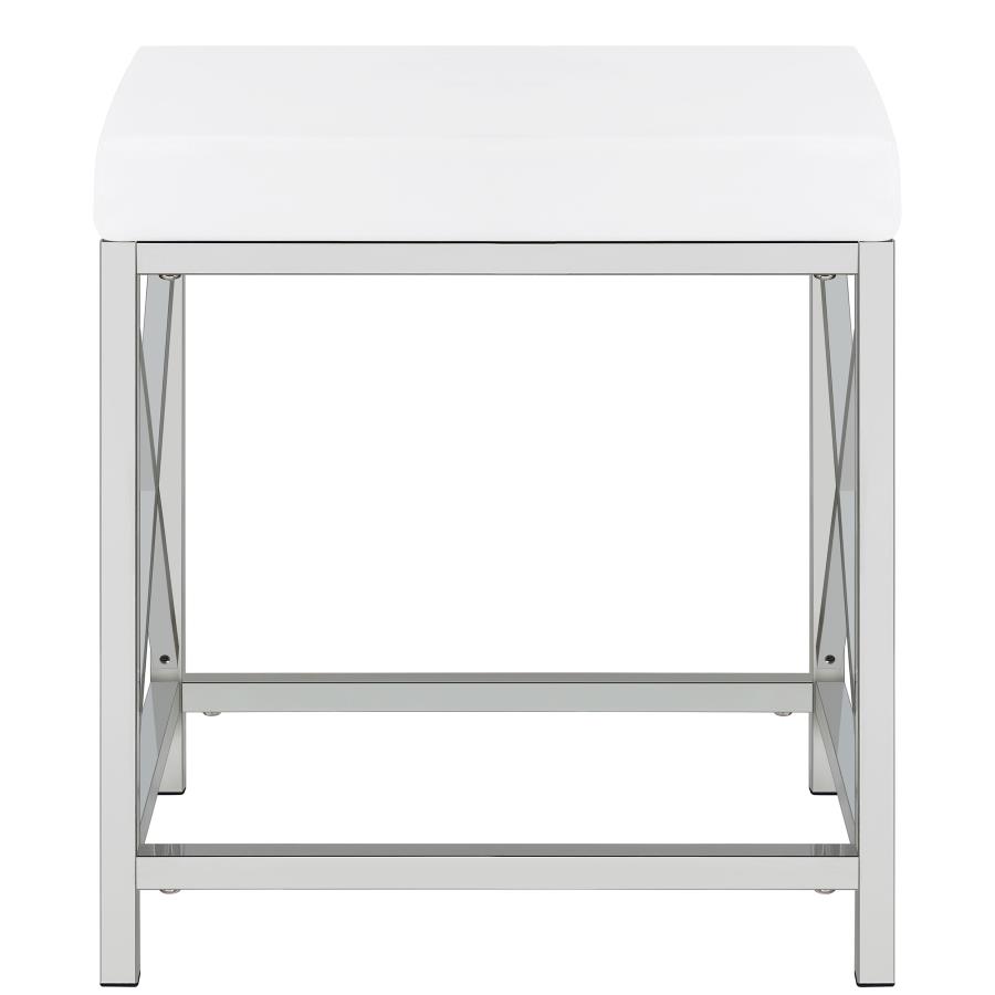 Eliza Vanity Set with Lighting & Stool White and Chrome