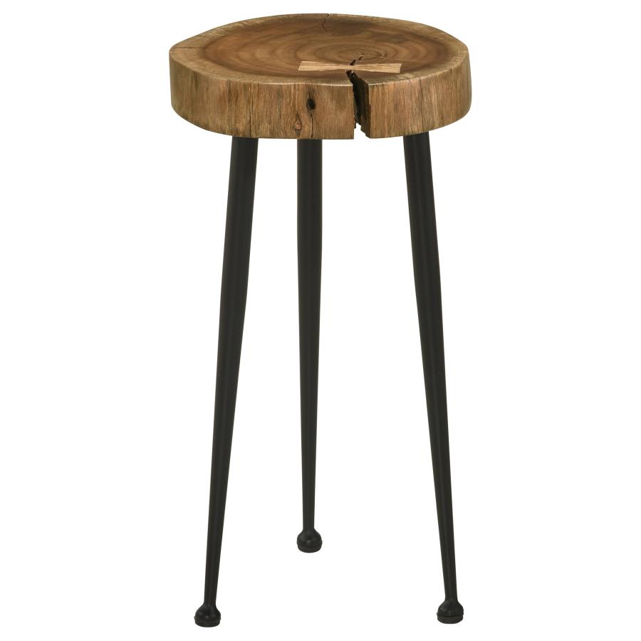 Keith Round Solid Tree Trunk Side Table Natural and Black (image for) Keith Round Solid Tree Trunk Side Table Natural and Black