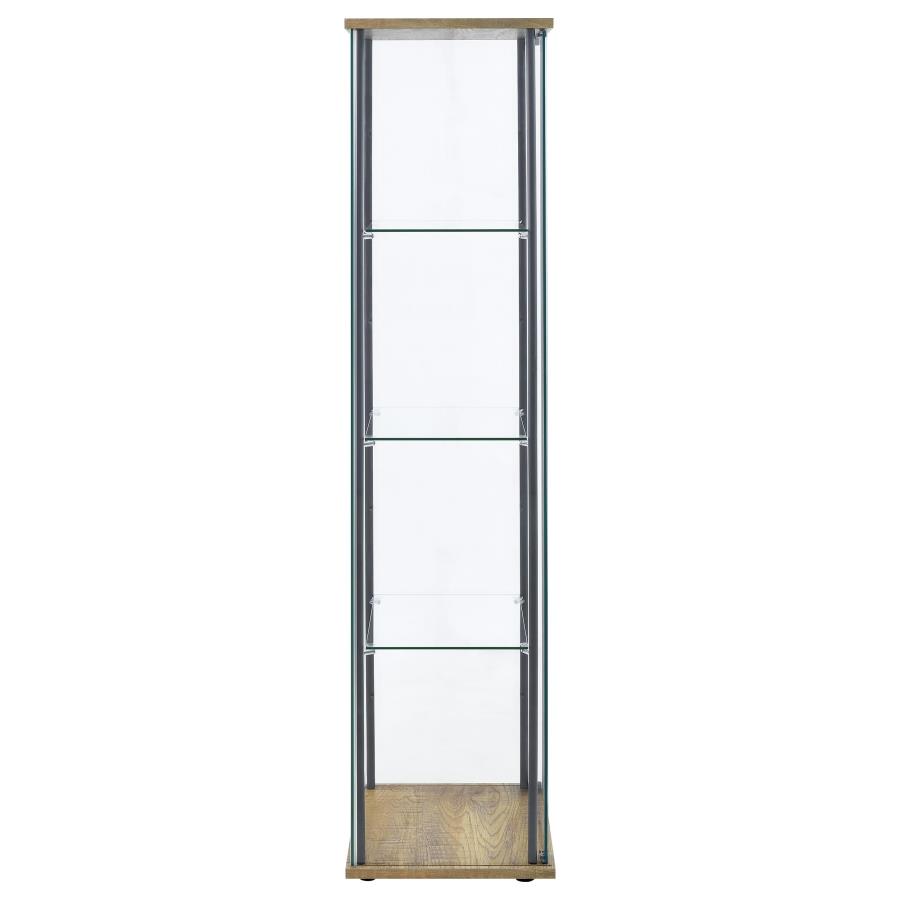 Bellatrix 3-shelf Clear Glass Curio Cabinet Mango