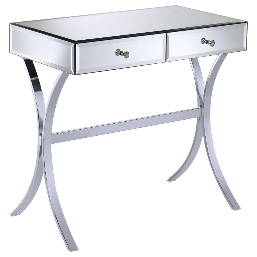 Scilla 2-drawer Mirrored Entryway Console Table Chrome (image for) Scilla 2-drawer Mirrored Entryway Console Table Chrome