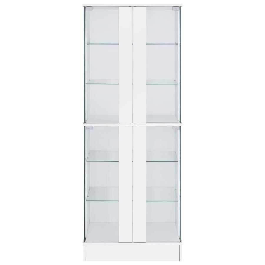 Cabra 4-door LED Curio Display Cabinet White High Gloss