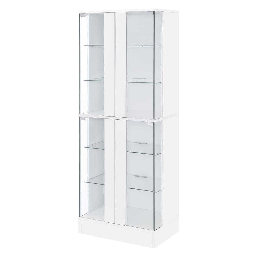 Cabra 4-door LED Curio Display Cabinet White High Gloss