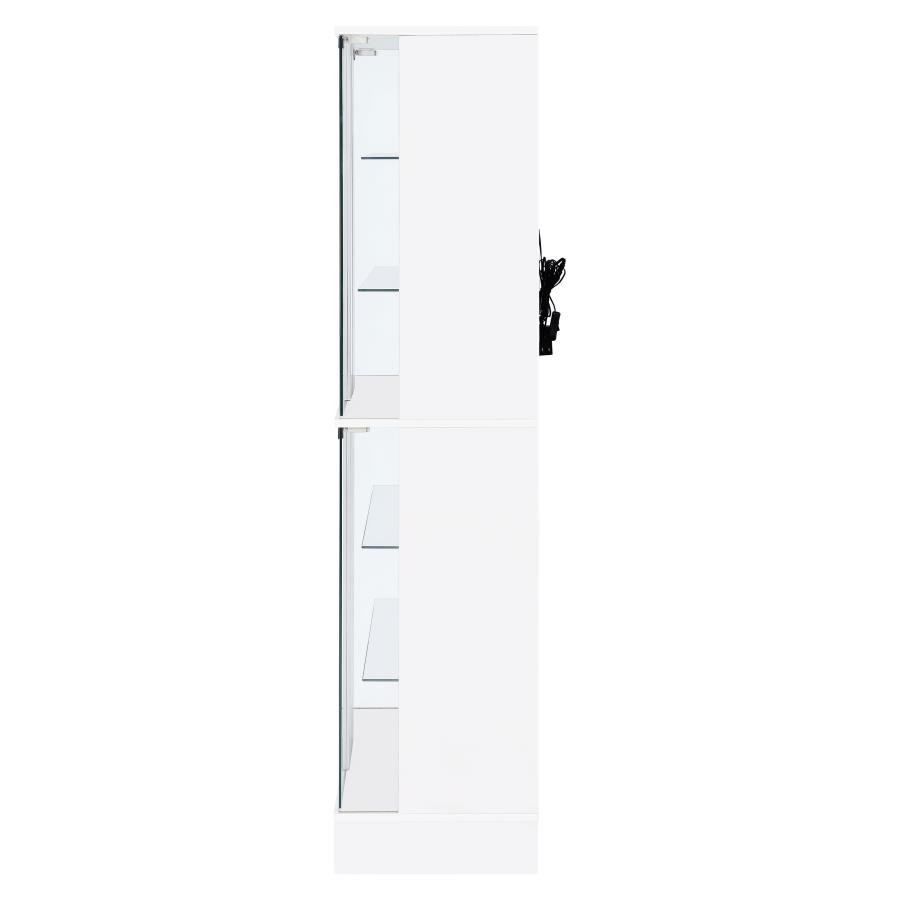 Cabra 4-door LED Curio Display Cabinet White High Gloss