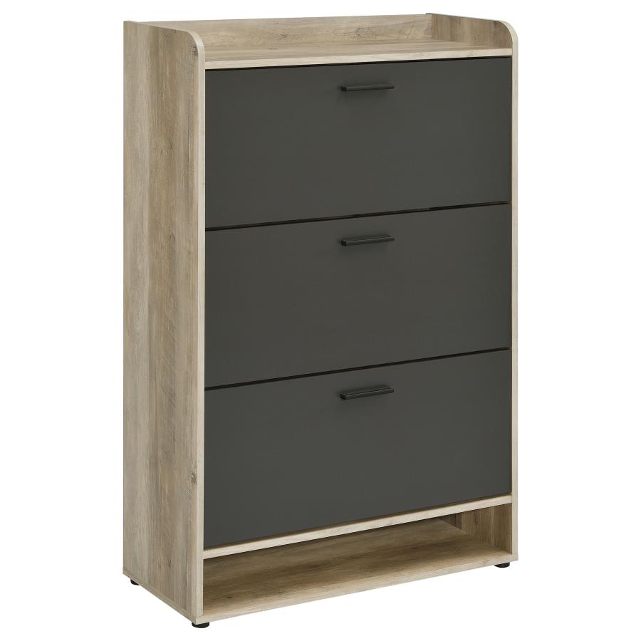 Denia 3-tier Engineered Wood Shoe Cabinet Grey (image for) Denia 3-tier Engineered Wood Shoe Cabinet Grey