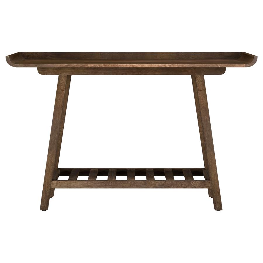 Ornelas 46-inch Console Table with Slatted Shelf Mango Brown
