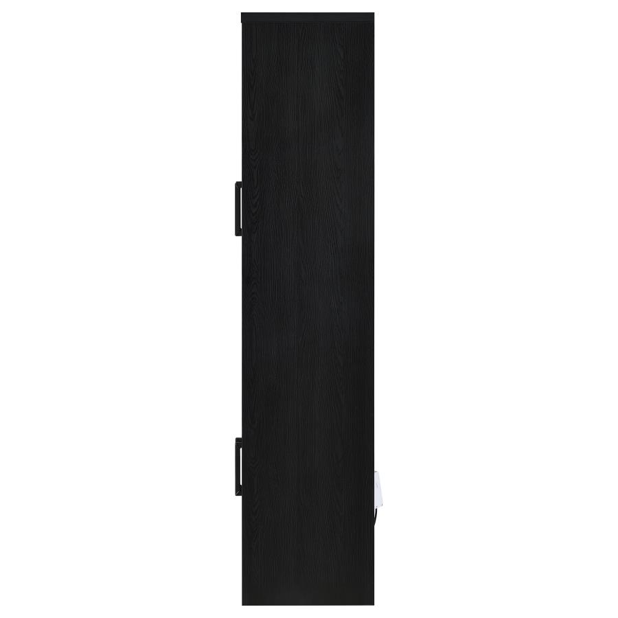 Riva 4-door Tall Accent Display Cabinet LED Lighting Black