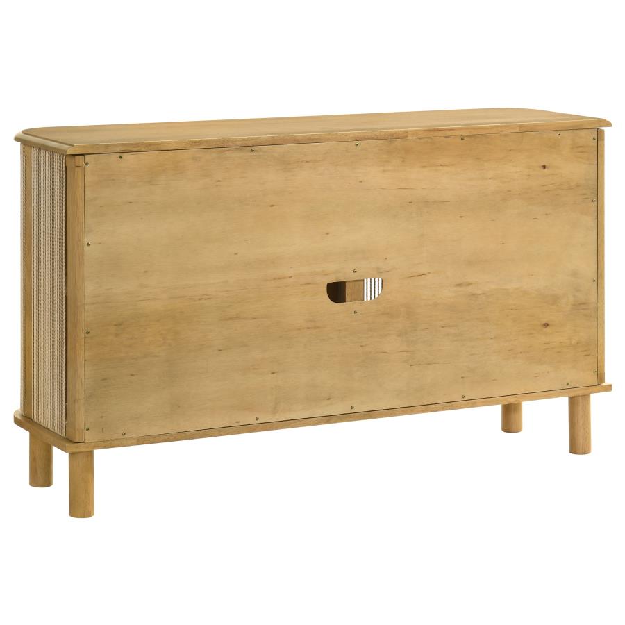 Ervine 3-Door Rope Panel Sideboard Accent Storage Cabinet Natural