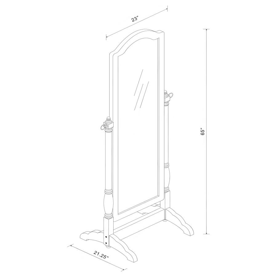 Modal Additional Images for Cabot Wood Adjustable Full Length Cheval Mirror Black