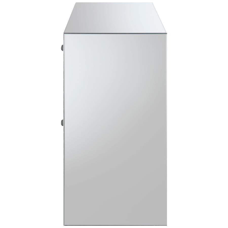 Maya 3-drawer Mirrored Storage Accent Cabinet Silver