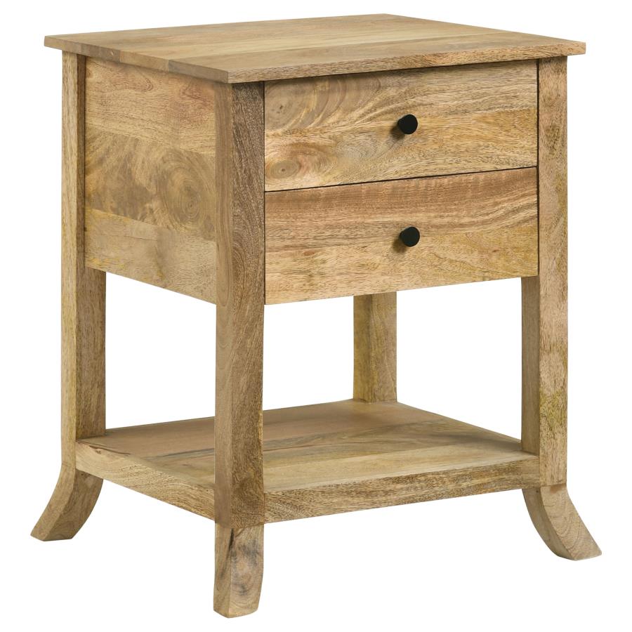 Russo 2-drawer Accent Side End Table Natural Mango (image for) Russo 2-drawer Accent Side End Table Natural Mango