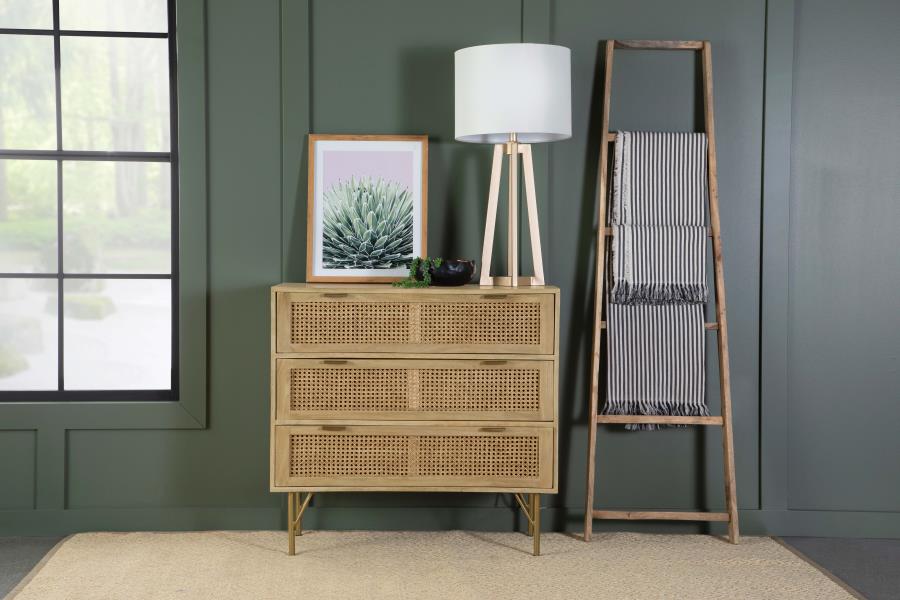 Modal Additional Images for Zamora 3-drawer Wood Accent Cabinet with Woven Cane Natural