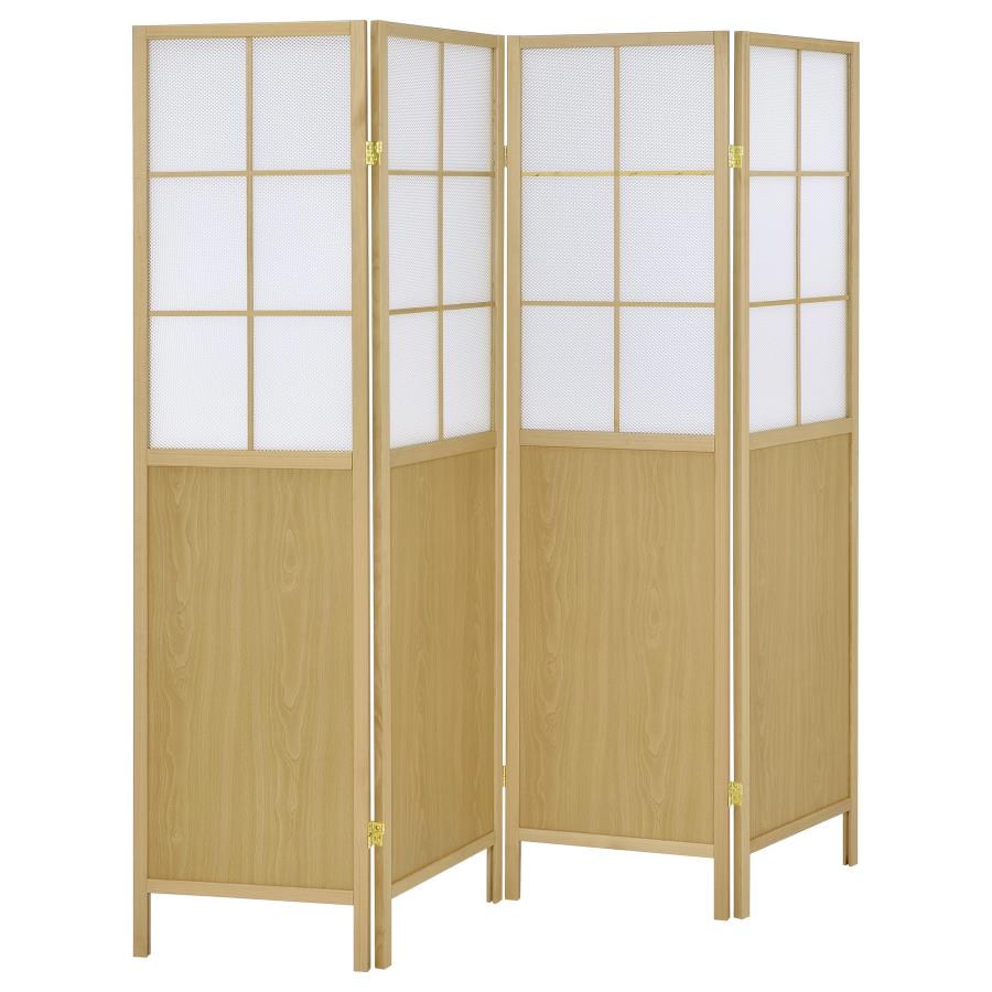 Edwards 4-Panel Room Divider Folding Shoji Screen Natural (image for) Edwards 4-Panel Room Divider Folding Shoji Screen Natural