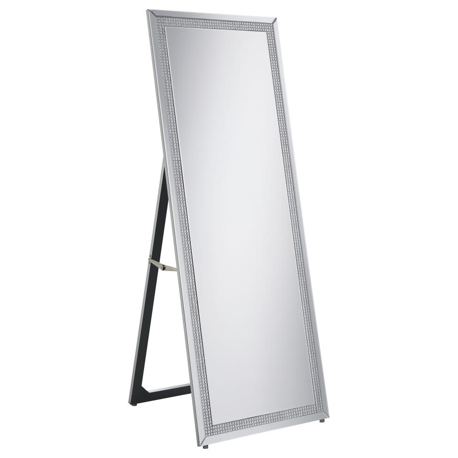 Giddish 24 x 64 Inch Full Length Standing Mirror Silver (image for) Giddish 24 x 64 Inch Full Length Standing Mirror Silver