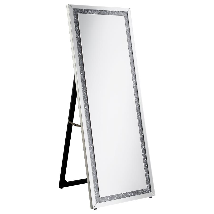 Seraphina 24 x 64 Inch Acrylic Framed Standing Mirror Silver (image for) Seraphina 24 x 64 Inch Acrylic Framed Standing Mirror Silver