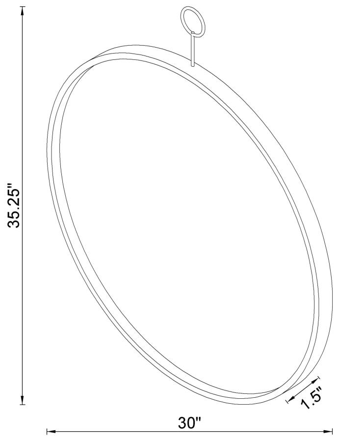 Modal Additional Images for Gwyneth 30 x 35 Inch Round Wall Mirror Black Nickel