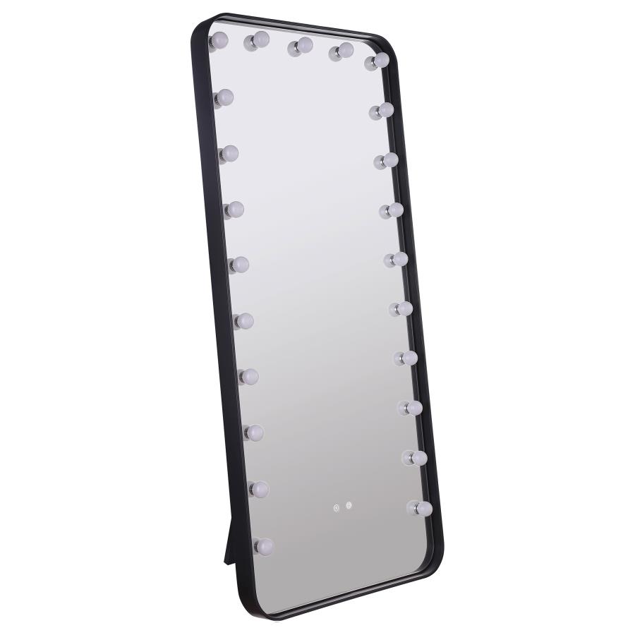 Canton 32 x 71 Inch LED Standing Mirror with Speakers Black (image for) Canton 32 x 71 Inch LED Standing Mirror with Speakers Black