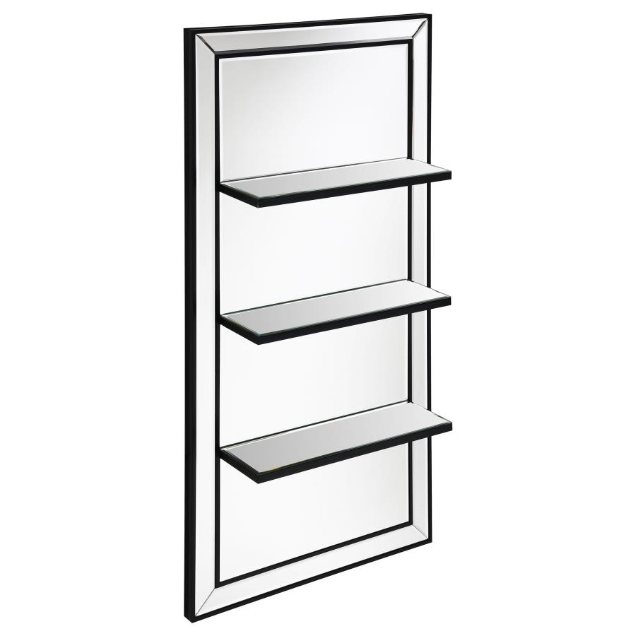 Oriel 24 x 47 Inch Rectangular 3-Shelf Wall Mirror Silver (image for) Oriel 24 x 47 Inch Rectangular 3-Shelf Wall Mirror Silver