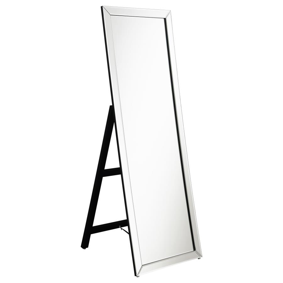 Soline 22 x 61 Inch Framed Standing Floor Mirror Silver (image for) Soline 22 x 61 Inch Framed Standing Floor Mirror Silver