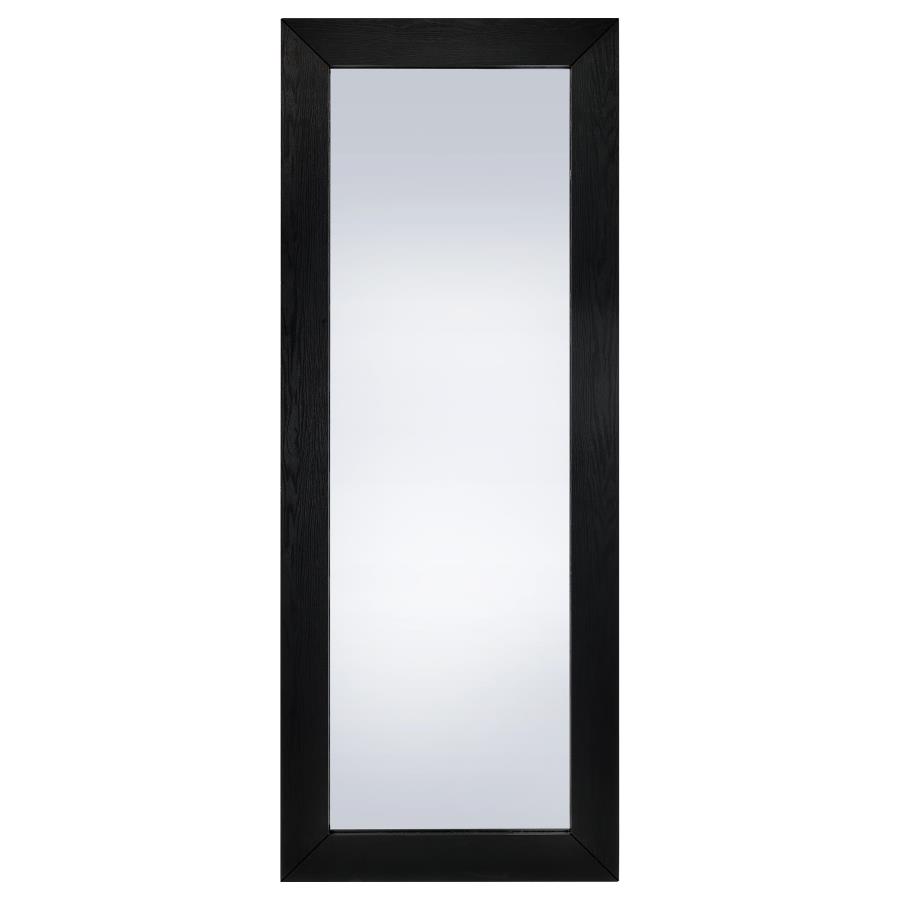 Cadence Tempered Glass Full Length Standing Mirror Black Oak