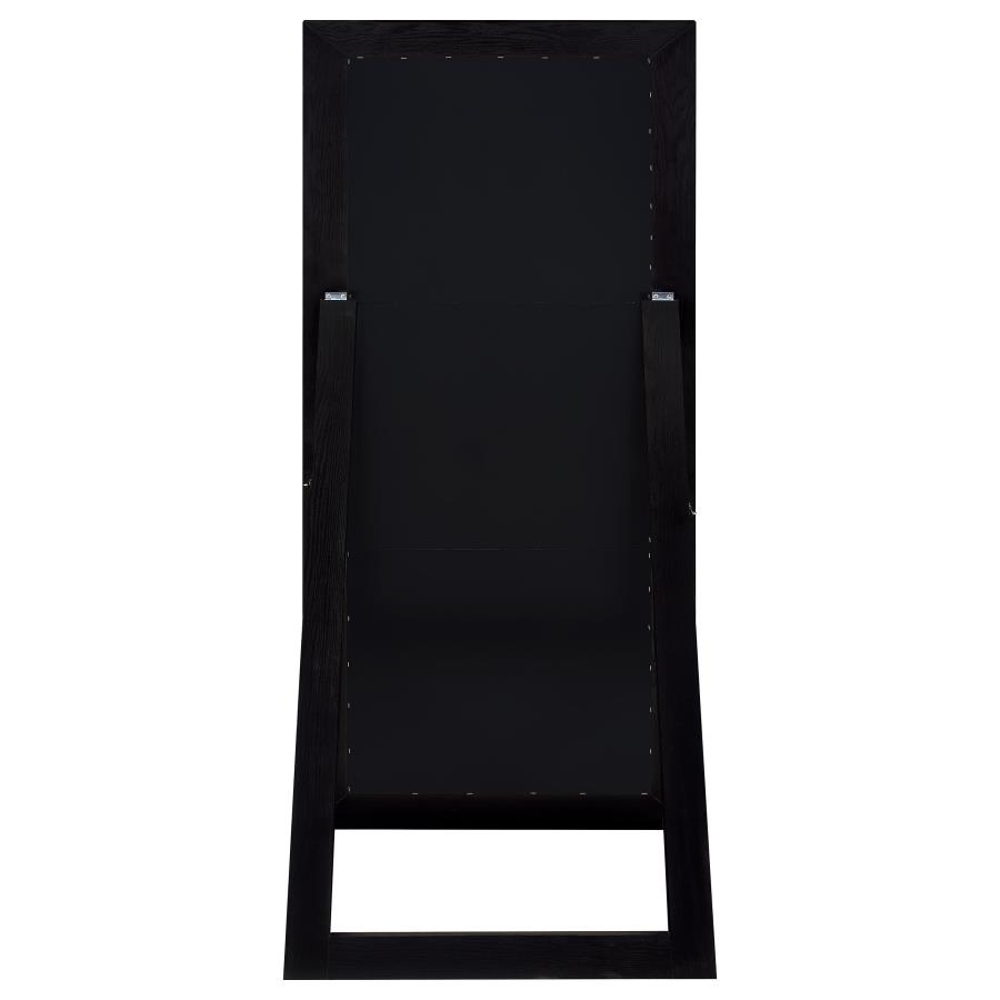 Cadence Tempered Glass Full Length Standing Mirror Black Oak