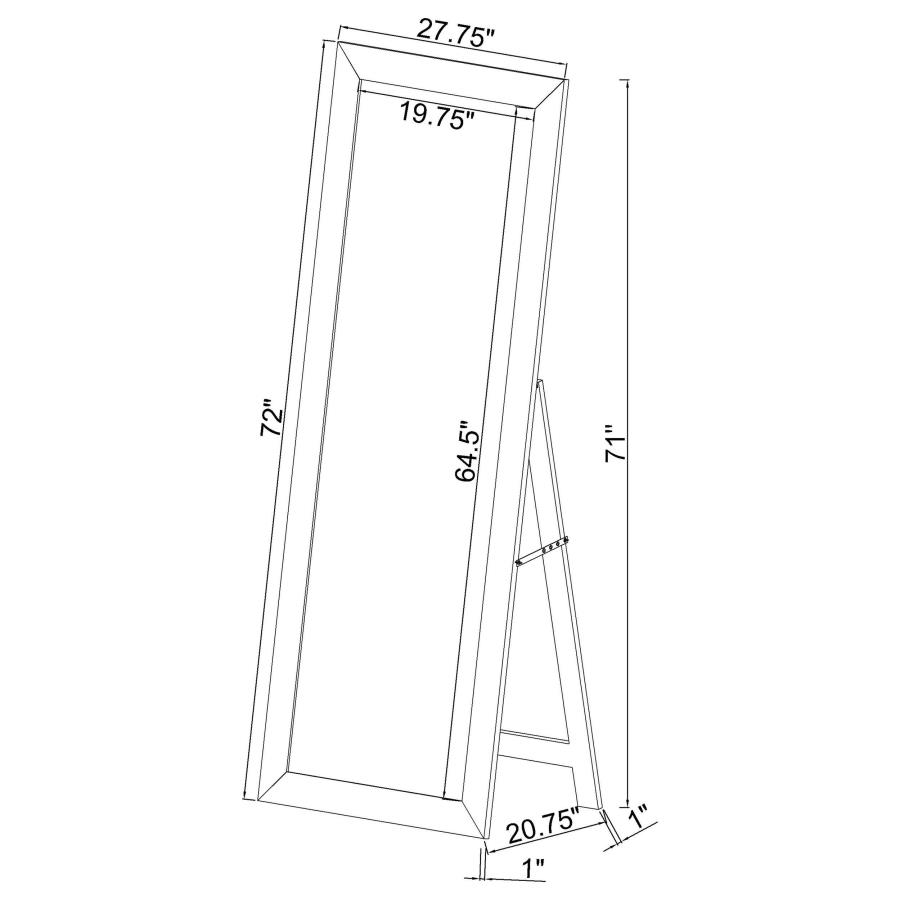 Modal Additional Images for Cadence Tempered Glass Full Length Mirror Grey Washed Oak