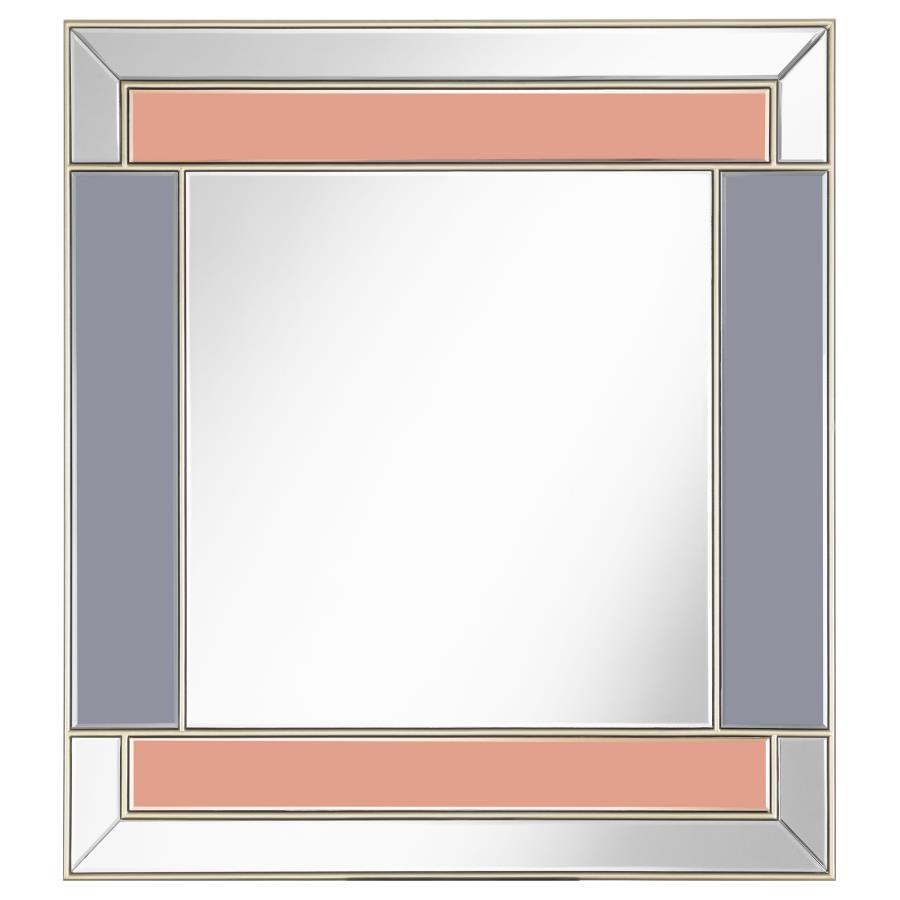 Braylin 38 x 40 Inch Wall Mirror Champagne and Silver