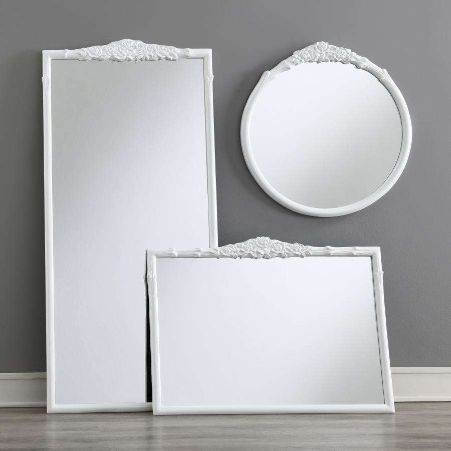 Modal Additional Images for Sylvie 40 x 30 Inch French Provincial Mantle Mirror White