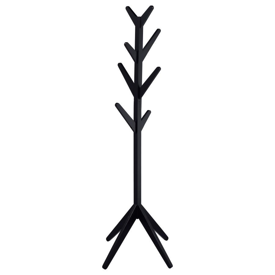 Margaret Solid Wood Coat Rack Clothing Hanger Black (image for) Margaret Solid Wood Coat Rack Clothing Hanger Black