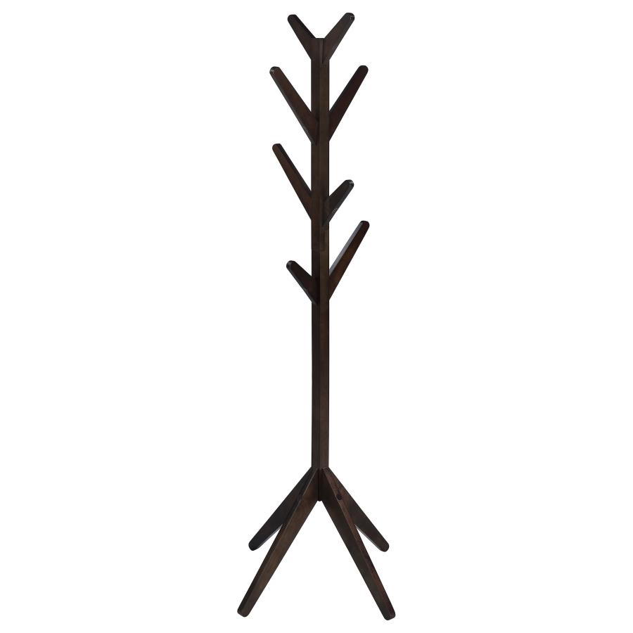 Margaret Solid Wood Coat Rack Clothing Hanger Cappuccino (image for) Margaret Solid Wood Coat Rack Clothing Hanger Cappuccino